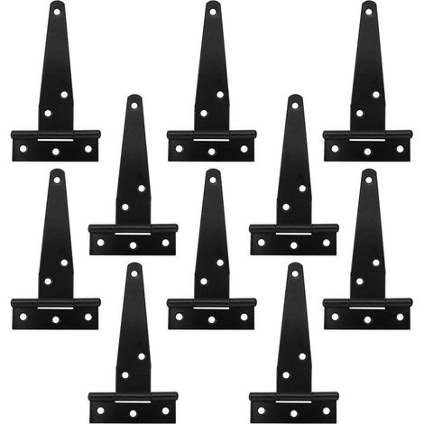 Aiducho 10er-pack Robuste T-scharniere Für Gartenhäuser Aus Holz, 10,2 Cm