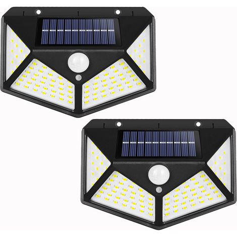 Aiducho 100 Led Solar-gartenleuchten, 2er-pack, Mit Bewegungsmelder, Wasserdicht, 1200 Mah Akku, Leistungsstarke Kabellose Gartenbeleuchtung