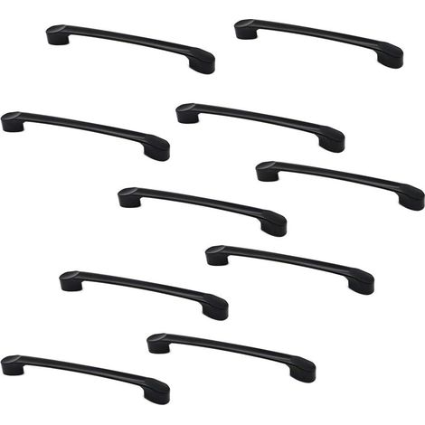 Aiducho Set Mit 10 Mattschwarzen Schrank- Und Schubladengriffen Aus Zinklegierung, 166 Mm Länge