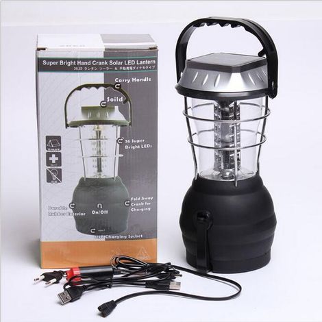 Aiducho Solarlaterne, Ultrahelle Led-campinglampe, 2 Einstellbare Beleuchtungsmodi, 5 Lademethoden, Mit Handkurbeldynamo, Lange Leuchtdauer Für Camping, Wandern, Angeln Und Notfallsituationen
