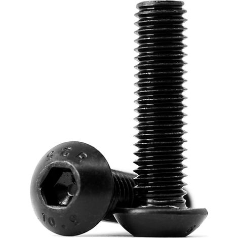 Aiducho M8 X 30 Mm 30 Stück Innensechskantschrauben Mit Knopfkopf, Vollgewinde, Kohlenstoffstahl, 10.9 (schwarz)