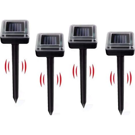 4 X Solar-maulwurfabwehrgerät, Solar-mäuseabwehrgerät, Solar-schlangenabwehrgerät, Ultraschall-solar-maulwurfabwehrgerät, Intelligentes Solar-maulwurfabwehrgerät, Für Rasen, Garten, Schädlinge, Nageti