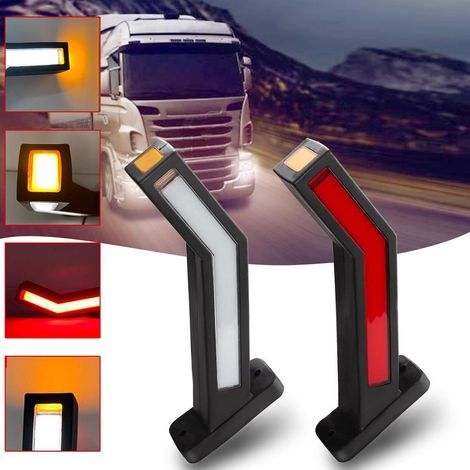 Aiducho 2 Stück – Lkw-rückleuchten Mit 33 Leds, Dreifarbige Seitenleuchten, Anhänger- Und Transporterleuchten In Großer Ausführung, Spannung