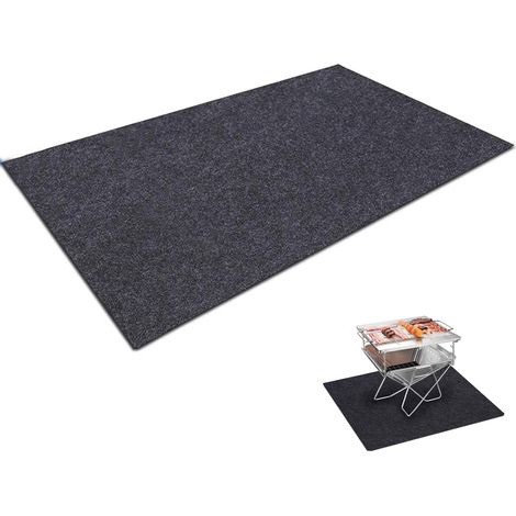 Aiducho Feuerfeste Kaminmatte, Feuerfeste Kaminmatte Aus Fiberglas, Feuerfeste Grillmatte, Für Herd, Kamin, Grill Und Grill (127 X 91 Cm)