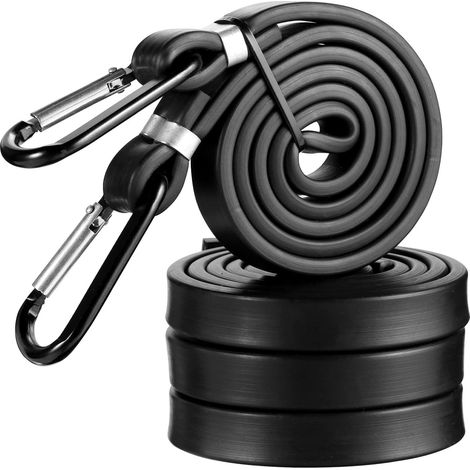 Aiducho Elastische Bungee-seile Mit Karabinerhaken, 3 X 100 Cm Elastische Gurte Für Fahrräder, Motorräder, Koffer, Gepäckträger Und Poolabdeckungen