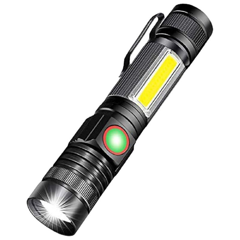 Wiederaufladbare Led-taschenlampe Mit Usb-anschluss, Superhelle, Wasserdichte Cob-taschenlampe Mit Einstellbarem Zoom, Leistungsstarkem Fokus, Taktische Taschenlampe Für Outdoor-camping Und Notfälle