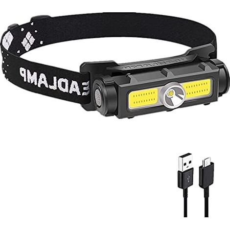 Aiducho 500 Lumen Cob-led-stirnlampe, Ultraleichte, Per Usb Aufladbare Stirnlampe, 7 Leistungsstarke Modi, Abnehmbare Cob-led Mit Rotem Und Weißem Licht Für Camping/wandern/angeln