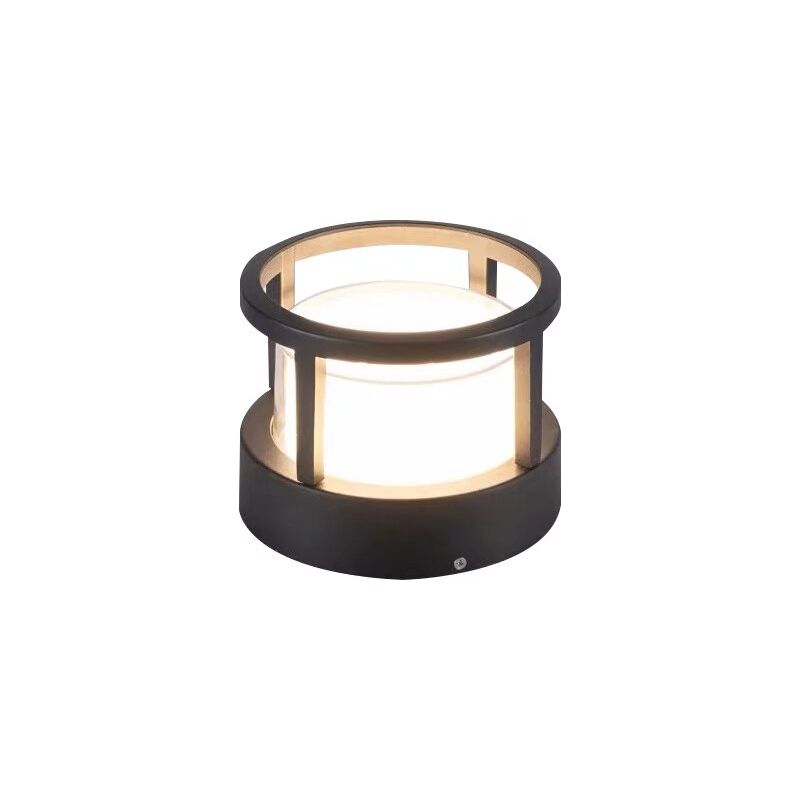 Europäische Rasen-stehleuchte, Zylindrischer Durchmesser 17 Cm, 12 W, Warmweißes Licht, Säulenförmig, Wasserdicht, Für Garten, Hof, Brücke, Terrasse, Steg, Weg, Säulen, Villa, Gartenweg, Led-bodenleuc