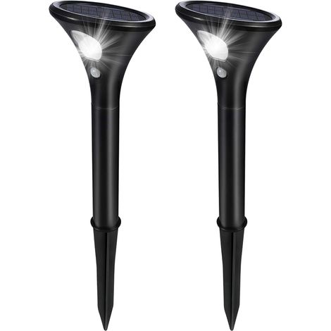 Aiducho Solar-gartenleuchten, 2er-pack Mit Bewegungsmelder, Ip65 Wasserdicht, 2 Modi, Solarbeleuchtung Für Garten, Hof, Außenbereich, Weg, Einfahrt