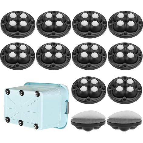 Aiducho 12 Stück Kleine Kugellagerrollen Für Möbel, Mini-360°-rollen, Selbstklebende Lenkrollen, Universelle Selbstklebende Rollen Für Kleine Möbel, Mülleimer, Aufbewahrungsboxen