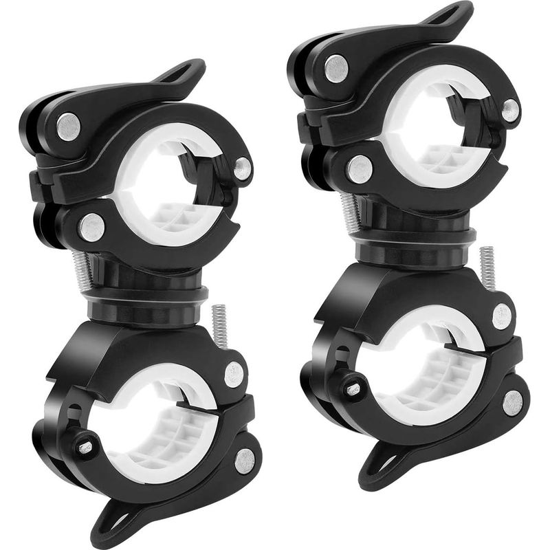 2 Stück Fahrradlicht-befestigungsklemme, Fahrradtaschenlampenhalter, Verstellbar, 360° Drehbar, Flexibel Und Elastisch, Universalclip Für Led-taschenlampenhalter