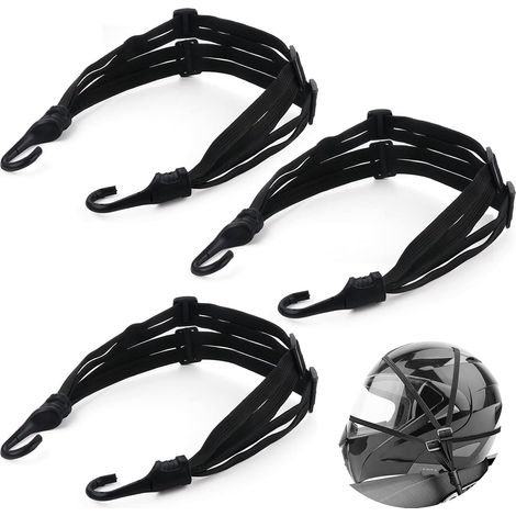 Aiducho 3 Elastische Gepäckgurte Mit Doppelhaken, Einziehbarer Gepäckgurt, Schwarze Elastische Nylon-spanngurte Für Fahrrad, Motorradhelm, Gepäck, Trolley, Lastenanhänger (60-110 Cm)