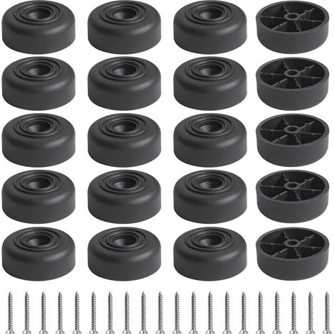 Aiducho 20 Stück Rutschfeste Gummifüße, Runde Gummifüße Für Schneidebretter, Möbel, Tische, Stühle, Schränke, Sofas, Schwarz (d36mm X H14mm)