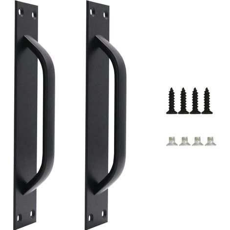 Aiducho 2er-set Scheunentürgriffe, Scheunentürgriffe Aus Aluminiumlegierung, Robuste Schiebetürgriffe Für Küche Und Möbel, Inklusive Schrauben, Schwarz
