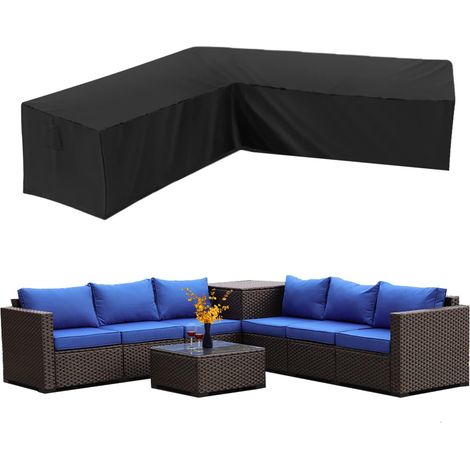Aiducho Wasserdichte 210d Oxford Staubdichte Garten-ecksofa-abdeckung Für Gartenmöbel, L-förmige Ecksofa-abdeckung (300 X 300 X 98 Cm)
