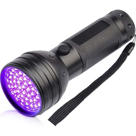 Aiducho Uv-taschenlampe, 51 Leds, 395 Nm Uv-taschenlampe Mit Schwarzlicht, Leistungsstarke Ultraviolett-taschenlampe, Uv-schwarzlicht-taschenlampe, Detektor Für Tierurin Und Harz (schwarz)