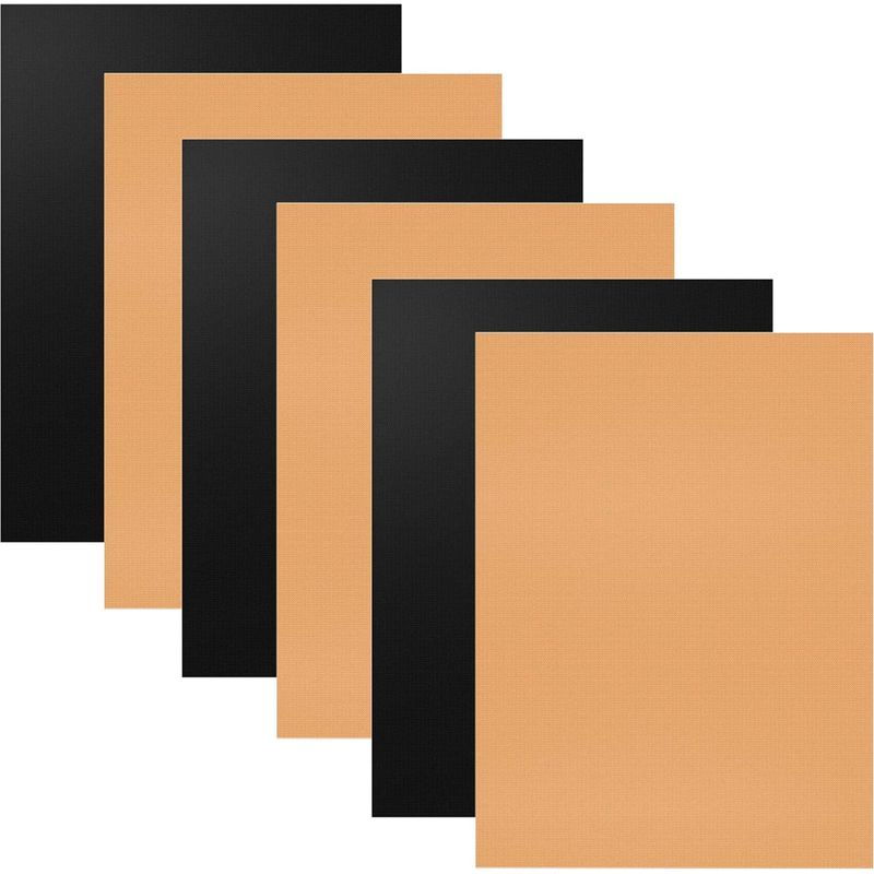 Ptfe-grillmatten, Antihaftbeschichtung, Wiederverwendbare Backbleche Für Gas-, Elektro-, Holzkohle-, Pellet- Und Andere Grills Im Freien, 40 X 33 Cm (3 Schwarze + 3 Braune)
