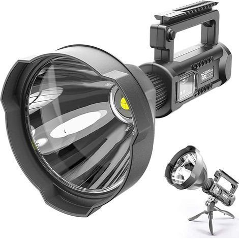 Aiducho Superhelle Tragbare Led-taschenlampe Mit Usb-aufladung Und Faltbarem Stativ Für Wandern, Camping Und Angeln