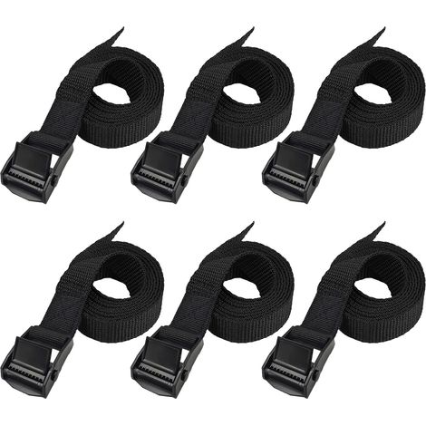 Aiducho Spanngurte, Fahrradgepäckträgergurte – 6 Stück 2,5 Cm X 1 M – Komplettes Upgrade – Schwarz – Unterschiedliche Anzahl Und Länge Der Gurte
