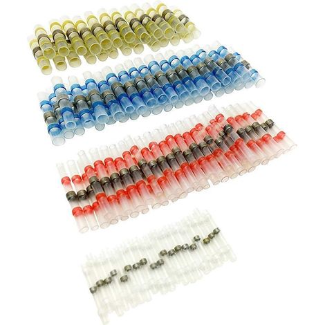Aiducho 100 Stück Lötverbinder, Schrumpfverbinder, Stoßverbinder, Crimpverbinder, Kabelverbinder