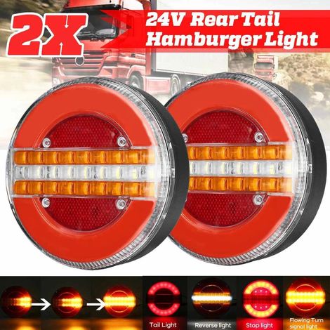 2 Stück – 4 Zoll Led-lkw-bremslicht, Rundes Anhänger-rücklicht, 12–24 V, Steckbrettbeleuchtung