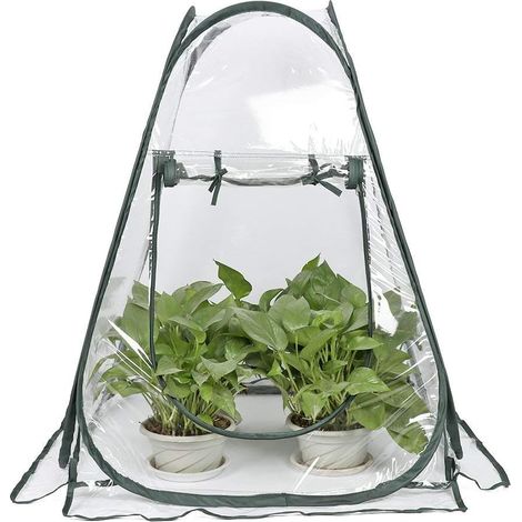 Aiducho Mini-pop-up-gewächshaus - Kleines Winterzelt Für Pflanzen - Blumentopf - Mini-gewächshaus - Winterschutz Für Pflanzen (70 X 70 X 80 Cm)