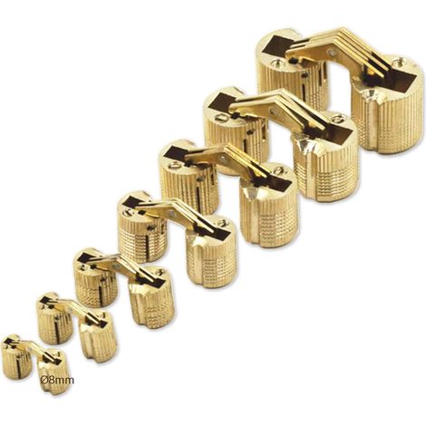 Aiducho Mini-zylinderscharniere 8 Mm Für Schranktürpaneelverbindungen, Kleine Diy-boxen, Handgefertigte Verdeckte Scharniere In Mattem Messing, 180 Grad Öffnungswinkel, 8 Stück