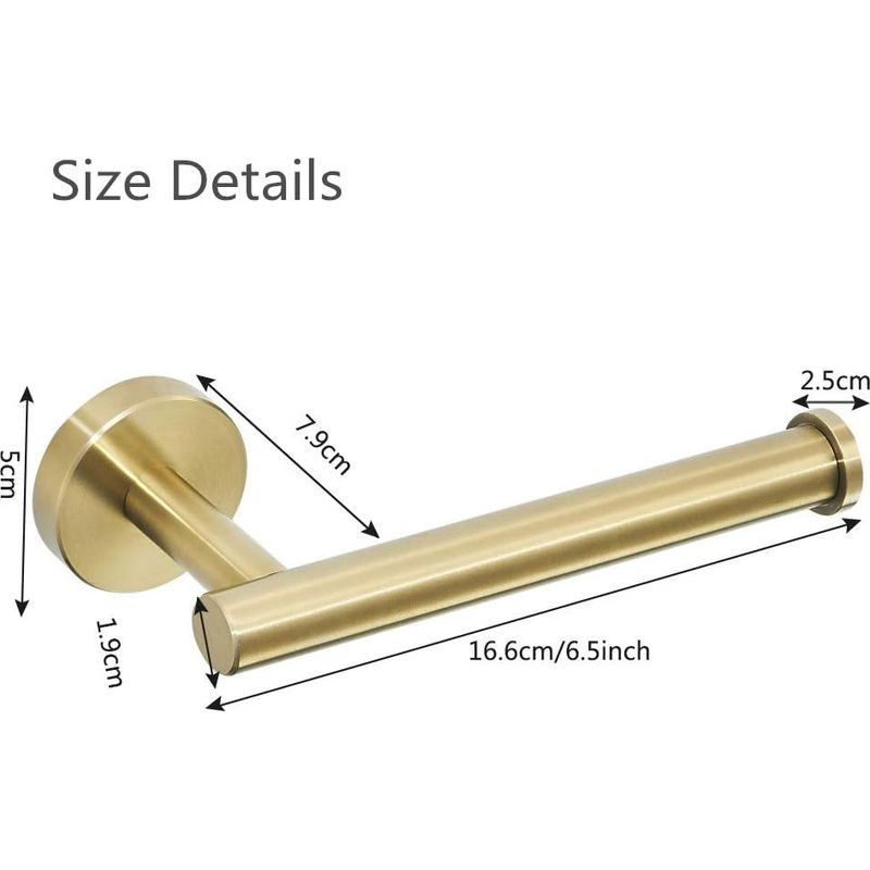 Toilettenpapierhalter, Wand-toilettenpapierspender, Edelstahl Sus304, Gebürstete Goldoberfläche