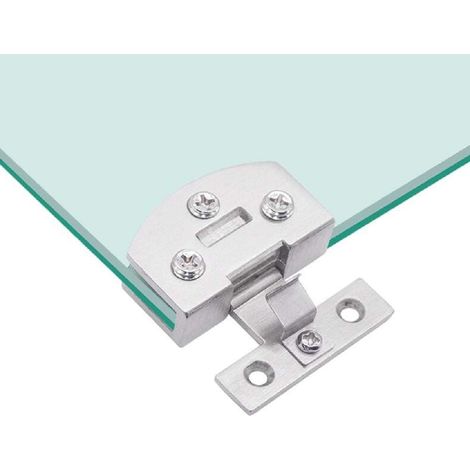 Aiducho 1 Paar Glastürscharniere Für Schränke, Vitrinen, Weinschränke, Clip-on-türscharniere, Ersatzteile, Geeignet Für 5-8 Mm Dickes Glas (silber)