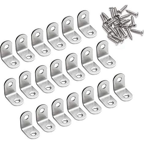 90°-befestigungswinkel Aus Edelstahl – L 20 X 20 X 16 Mm – 20er-packung Zur Möbelverstärkung – 2 Mm Dicke