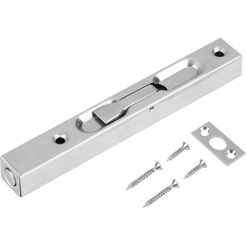 Türriegel, Türriegel Aus Edelstahl 304 Für Doppeltürsicherheitsschloss Mit Starker Feder (15 Cm)