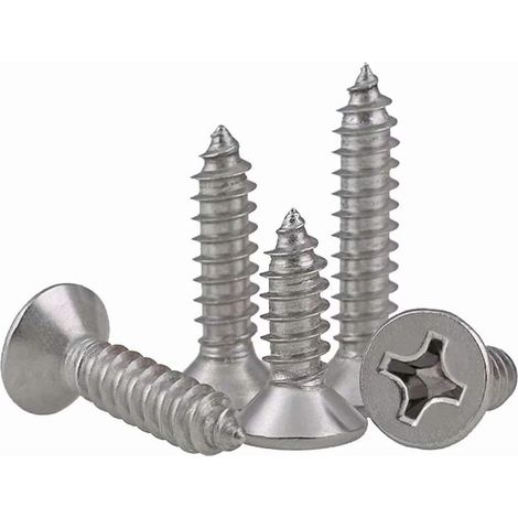 M3-edelstahl-selbstschneidschrauben Mit Kreuz-/schlitz-/senkkopf, Holzschrauben, M3 × 6 Mm, 100 Stück