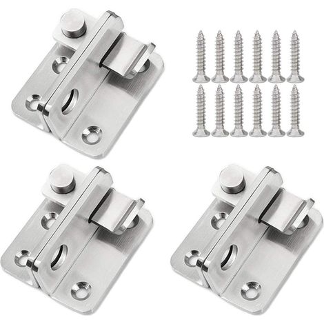 Aiducho 3-teiliges Torschloss-set, Torriegel, Türriegel, Vorhängeschloss, Diebstahlsicherung, Edelstahlriegel Mit Schrauben Für Verschiedene Türen, Links Offen