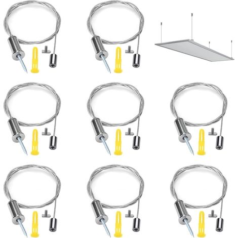 Aiducho Edelstahl-hakenkabel, 16-teiliges Universal-aufhängeset Für Bilderrahmen Und Spiegel, Stahlkabelset Zum Aufhängen Von Led-panel-beleuchtung