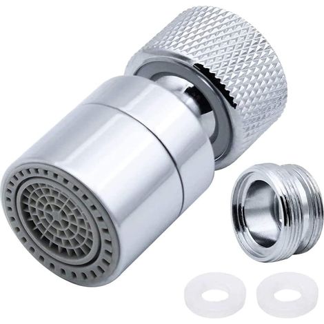Aiducho 360° Drehbarer Messing-wasserhahn-luftsprudler, 2 Modi, Verstellbarer Küchenarmatur-filter-luftsprudler Mit Düsenadapter – Für Wasserhähne Mit M22-außengewinde Oder M24-innengewinde