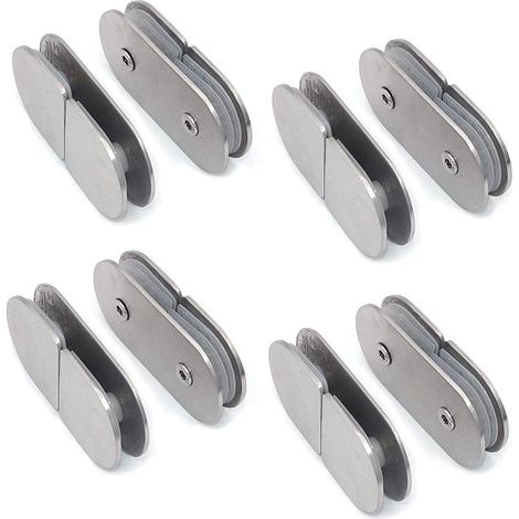 Aiducho Set Mit 8 180°-glasklemmen Aus Edelstahl (304), Zur Unterstützung Von Glasregalen, Geeignet Für 8–12 Mm Dicke Glasscheiben, Gebürstete Oberfläche