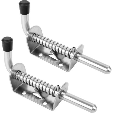 Aiducho 2 Stück Stahlfederbolzen, Türriegel Und Schlösser, Federriegel Aus Edelstahl 304, 128 Mm Türriegel Für Garagentore Und Gartenhäuser