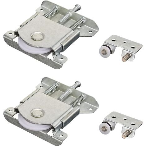 Aiducho 2 Paar Schiebetürrollen Für Kleiderschränke, Schiebetürrollen, Schrankrollen, Möbelgleitrollen, Für Schränke, Fenster, Schiebetüren (silber)