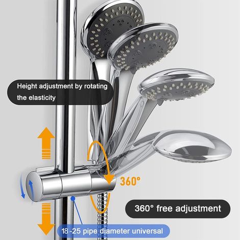Aiducho Duschhalterung, 18-25 Mm Verstellbarer Durchmesser, Chrom + Abs-design, Duschkopfhalterung, Einfache Installation, Geeignet Für Runde Duschstangen