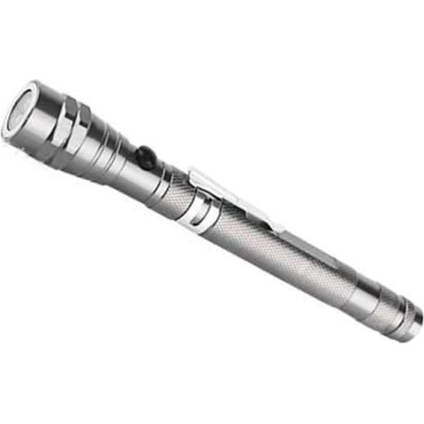 Aiducho Teleskop-magnettaschenlampe, Arbeitsleuchte Mit Zwei Magneten, Tragbare, Drehbare Multifunktionstaschenlampe, 3 Leds Für Werkzeuge (silber)