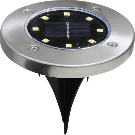 Solar-gartenleuchte Mit 12 Leds, Ip65-einbaustrahler Für Wege, Terrassen, Höfe Und Unterirdische Installationen – Kaltweiß, 1 Stück