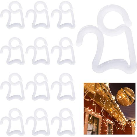 Aiducho 100 Stück Weihnachts-dachrinnenhaken Zum Aufhängen Von Led-weihnachtsbeleuchtung Im Außenbereich (weiß)