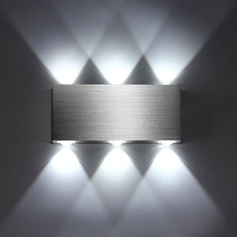 Aiducho 6w Led-wandleuchte, Moderne Quadratische Wandleuchte Aus Aluminium Mit Nach Oben/unten Gerichteter Leuchte, Dekorative Beleuchtung Für Schlafzimmer, Büro, Nachttisch, Flur, Wohnzimmer, Hotel,