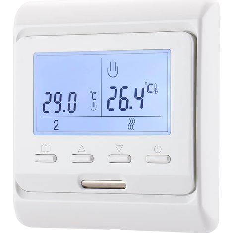 Aiducho Programmierbarer Wochenthermostat Mit Digitalanzeige Wg806, Ac 230 V, 16 A, Geeignet Für Elektrische Fußbodenheizung Mit 3m-sondensensor, Weiß