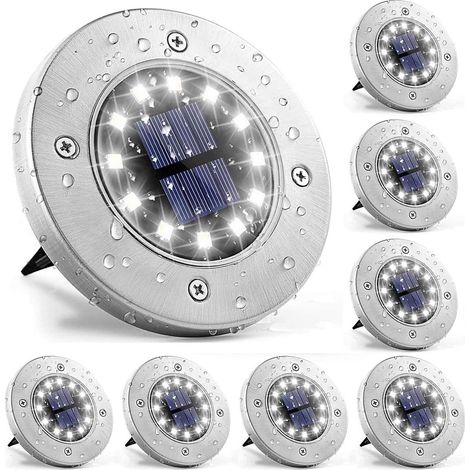 Aiducho Solar-bodenleuchten, 8 Stück, 12 Led-wegeleuchten, Ip65 Wasserdichte Solarleuchten Für Den Außenbereich, Geeignet Für Garten Und Terrasse