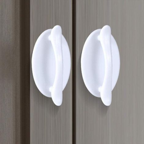 Aiducho 2 Stück Runde Glastürgriffe Für Schränke, Kommoden, Schubladen - Unsichtbarer Selbstklebender Griff (farbe: Weiß)