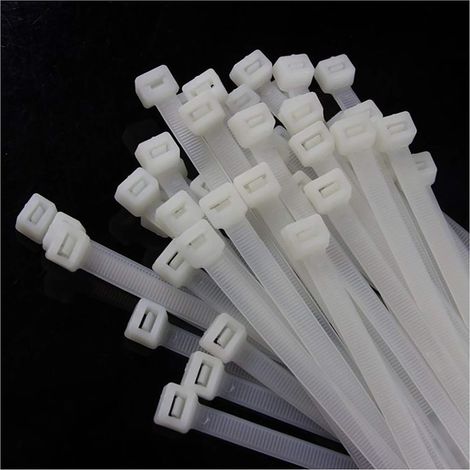 Aiducho Kabelbinder 25 Cm Weiß (100er-pack) 70 Lb Zugfestigkeit, Hochleistungs-kabelbinder Von Bolt Dropper, Selbstsichernde Nylon-kabelbinder Für Den Innen- Und Außenbereich