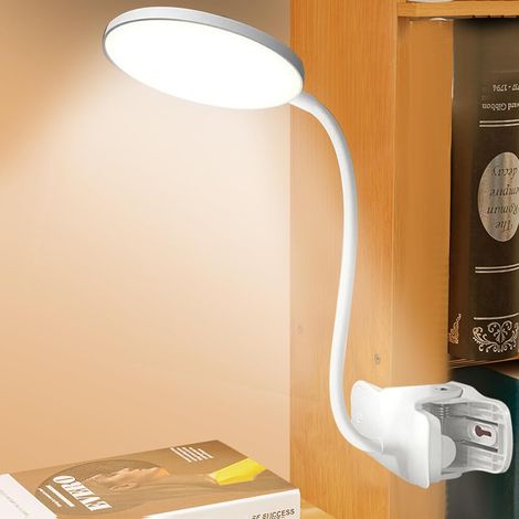 Aiducho Klemm-schreibtischlampe, Tragbare, Per Usb Aufladbare Leselampe, Berührungsgesteuerte Schreibtischlampe Mit Schwanenhals, 3 Modi Und Dimmbarer Helligkeit, Leselampe Für Kinder Zum Lesen Und Le