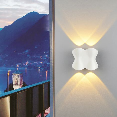 Aiducho Außenwandleuchte, Wasserdichte Wandleuchte, 12 W, Warmweißes Licht (3000 K), Spot-aluminiumleuchte Mit Nach Oben/unten Gerichtetem Licht Für Terrasse, Garten, Hof Und Balkon