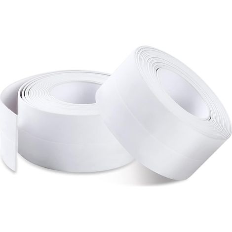Aiducho Badezimmerdichtung, 2 Stück Selbstklebendes Pvc-dichtungsband Für Bad, Küche, Gegen Schimmel, Zum Abdichten (3,8 Cm X 3,2 M)